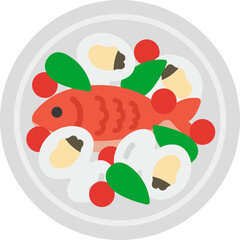 アクアパッツァのリゾットのアイコンのイラスト
