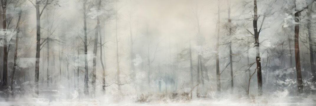 A Tranquil Abstract Winter Forest Scene, Background Image, Background For Banner, HD