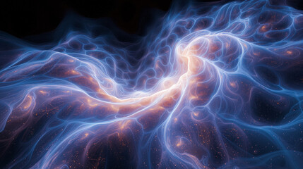 Obraz premium ethereal beauty of a dynamic and flowing energy pattern, illuminated with a radiant glow that highlights the intricate details and contours