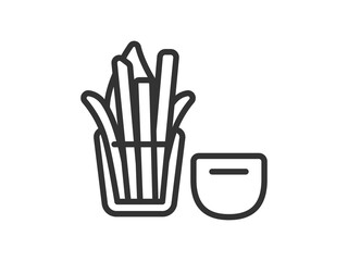 バーニャカウダのアイコン（線画）のイラスト