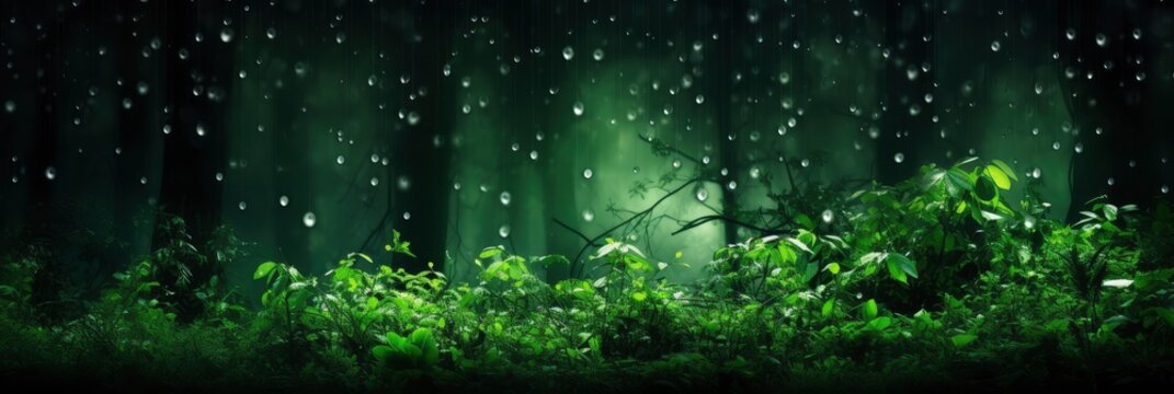 A Tranquil Forest Rain Gradient Background, Background Image, Background For Banner, HD © ACE STEEL D