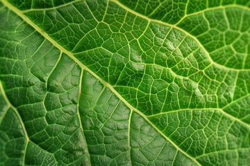 Obraz premium Plant leaf closeup. Mosaic pattern of cells and veins. Wallpaper on vegetable theme.