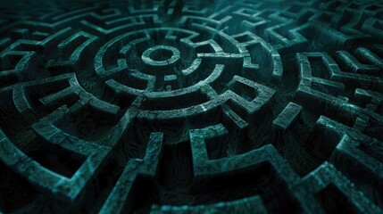 Abstract green labyrinth background, complexity and difficulties abstract green backdrop
