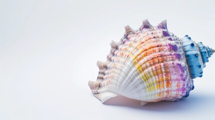 Obraz premium colorful seashell on white background