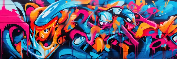 A Vibrant Abstract Street Art Mural, Background Image, Background For Banner, HD