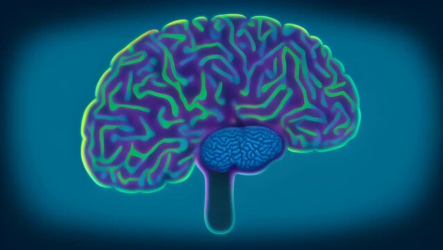 Illuminated Neural Pathways: A Vibrant Brain Illustration
