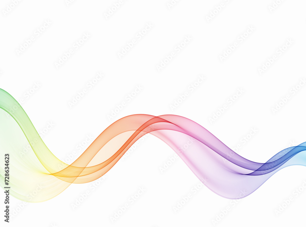 Poster flow of multicolored smooth abstract wave. rainbow colored transparent element. wave spectrum backgr