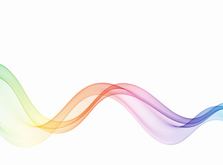 Flow of multicolored smooth abstract wave. Rainbow colored transparent element. Wave spectrum background.