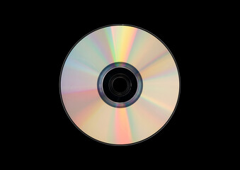 CD disk video case on black background. Isolated music transparent mockup. Clean cover box template.