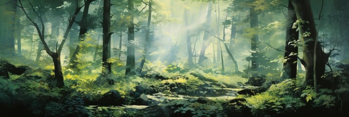 An Abstract Interpretation Of A Forest, Background Image, Background For Banner, HD