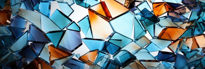 An Abstract Mosaic Of Shattered Glass, Background Image, Background For Banner, HD