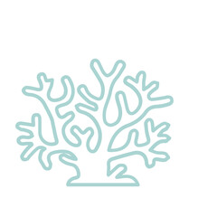 Fototapeta premium coral sea line icon set 