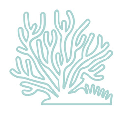 coral sea line icon set 