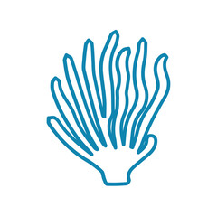 coral sea line icon set 