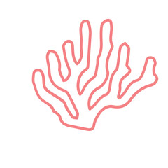 coral sea line icon set 