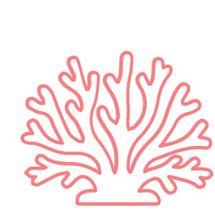 coral sea line icon set 