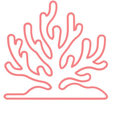 coral sea line icon set 