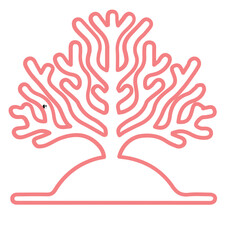 Fototapeta premium coral sea line icon set 
