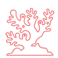 coral sea line icon set 
