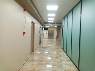 illuminated corridor in the hospital