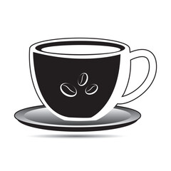 Coffee cup icon. coffee cup, plate vector, logo, symbol. Tea cup Vector illustration.