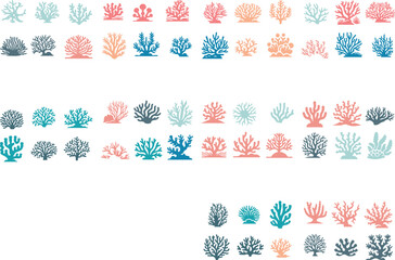 Fototapeta premium bundle coral sea icon set design