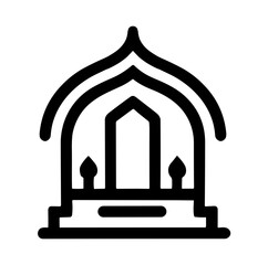 Obraz premium Mosque and Muslim Habbits Icon with Lineal Style