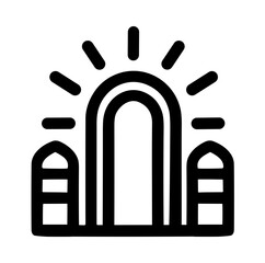Mosque and Muslim Habbits Icon with Lineal Style