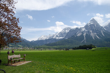 bench in the mountains