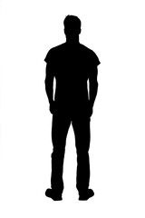 rear view silhouette of a standing man