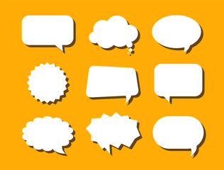 Bubble speech collection. Text box for speak and communication illustration. Cloud balloon dialog chat sticker