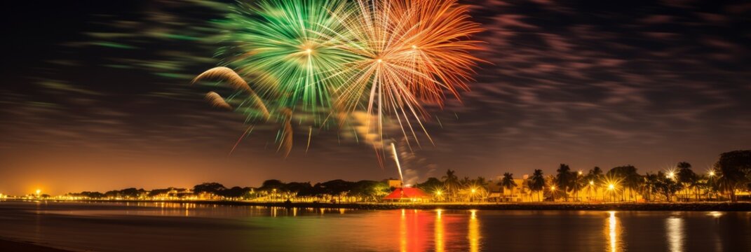 Flag Senegal Holiday Fireworks Majestic, Background Image, Background For Banner, HD