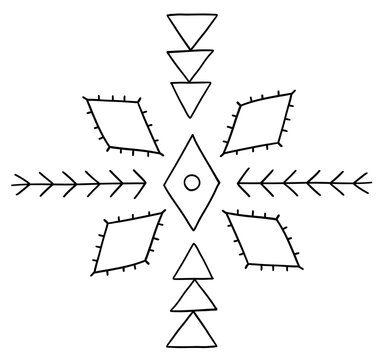 Ornament with berber geometric symbols in line style