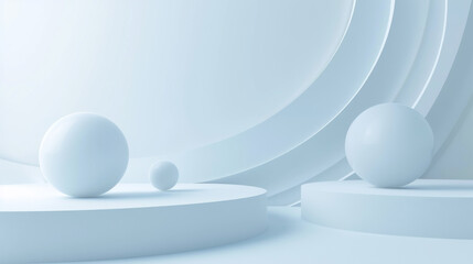 Rounded beveled soft 3d geometric shapes on a light background.