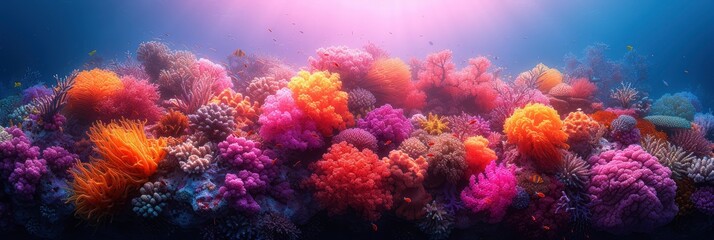 Fototapeta na wymiar High-Resolution Vibrant Coral Reef Underwater, Background Image, Background For Banner, HD