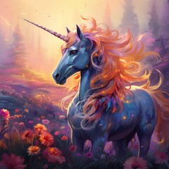 Obraz na płótnie Canvas Magical unicorn pegasus illustration artwork