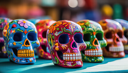 National skulls during the Day of the Dead in Mexico