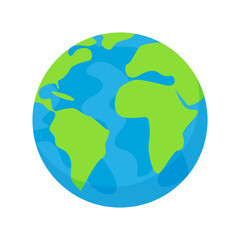 Save green planet, planet Earth cartoon icon. Earth day or environment conservation concept. Ecological vector illustration.