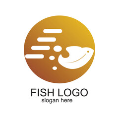 Fish logo design simple concept Premium Vector