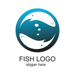 Fish logo design simple concept Premium Vector