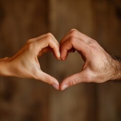 Hands in the shape of heart with Generative A.I.