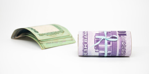 Bangladesh bank note currency or banknotes of bangladesh, taka or money