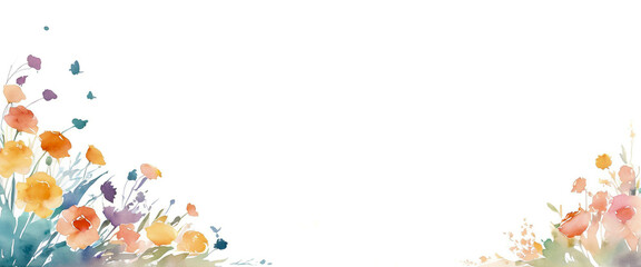 Obraz premium Invitation design with floral pattern. Empty white background. Border decorated with floral patterns.