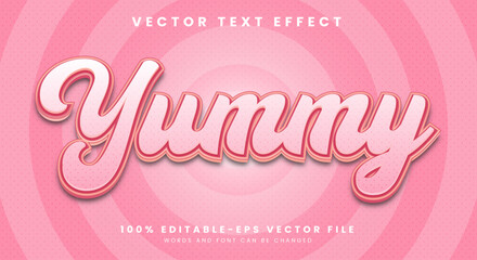 Yummy food 3d editable text effect template