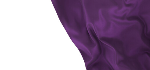 purple ribbon silk cloth fly cloth floating fabric background, 3d rendering