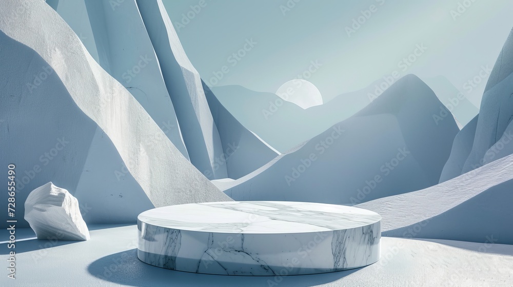 Fototapete an abstract background, a mock-up scene geometry shape podium for displaying products.