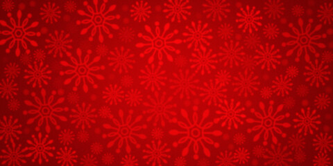 Naklejka na ściany i meble red background with snowflakes