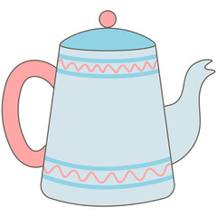 sweet winter pastel vintage blue kettle