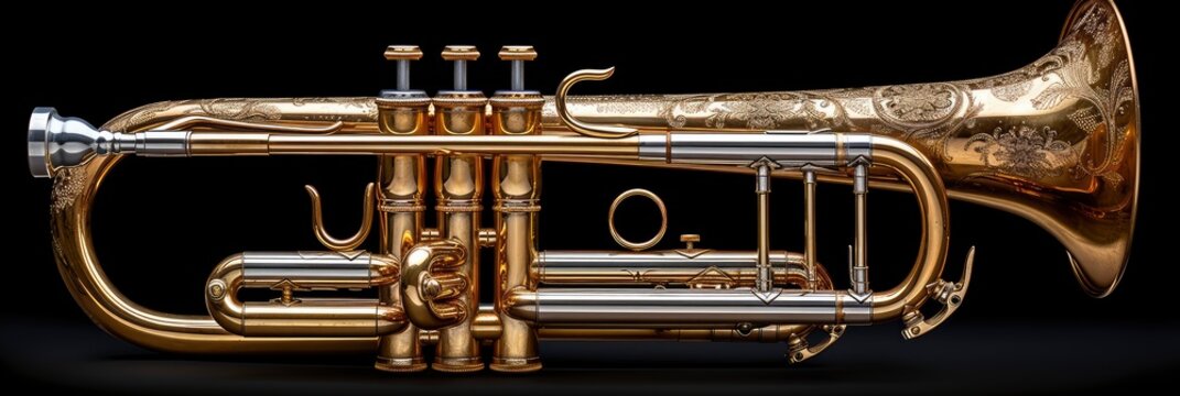 Shiny Polished Brass Musical Instrument, Background Image, Background For Banner, HD