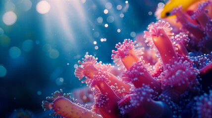 Fototapeta premium Tropical Paradise, Underwater Worlds Teeming with Marine Life